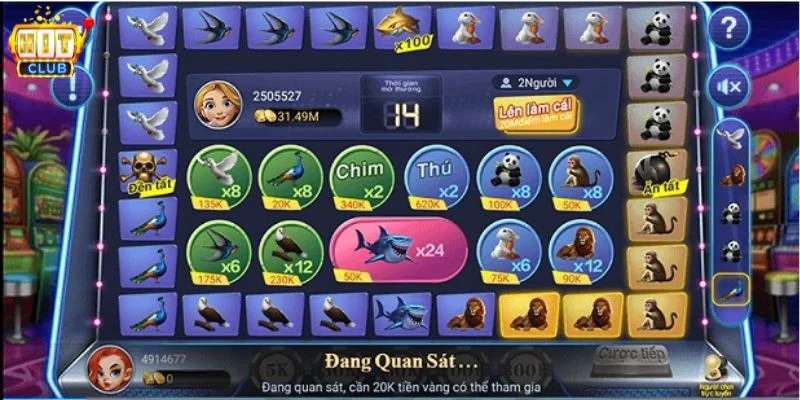 Quay thú tại cổng game Hitclub được yêu thích bởi lối chơi đơn giản, dễ cược.